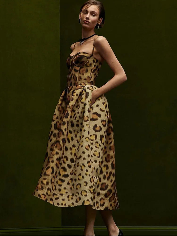 Animal-print Bodycon Midi Dress