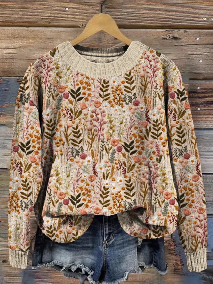 Eleonora - Comfortable Floral Sweater
