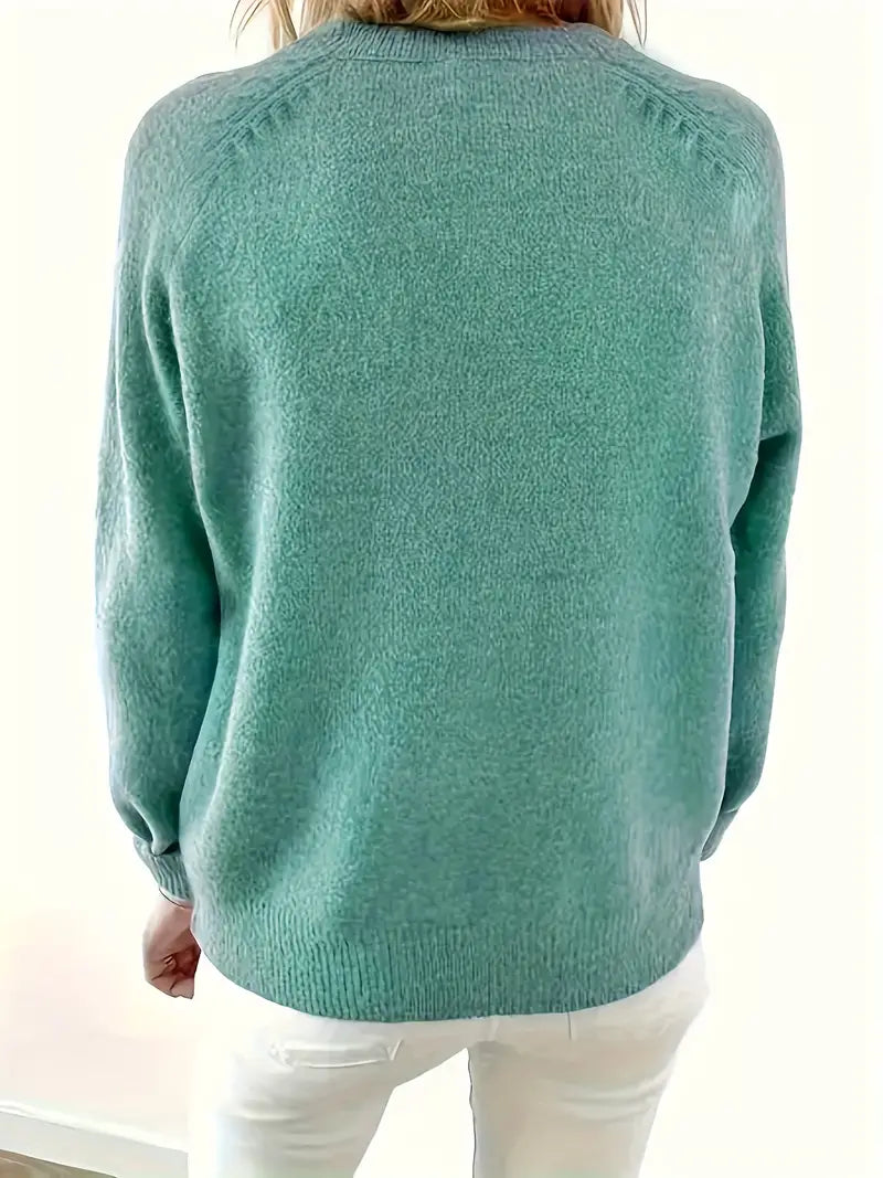 Caroline - Solid Pullover with Half Button Placket