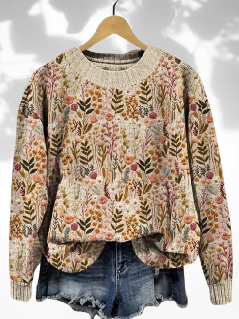 Eleonora - Comfortable Floral Sweater