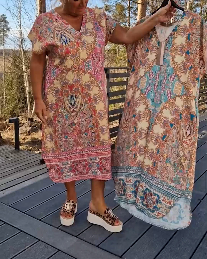 Orla | Ailina – Printed V-neck Dress