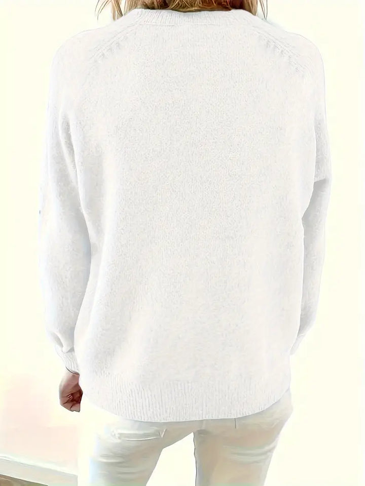 Caroline - Solid Pullover with Half Button Placket