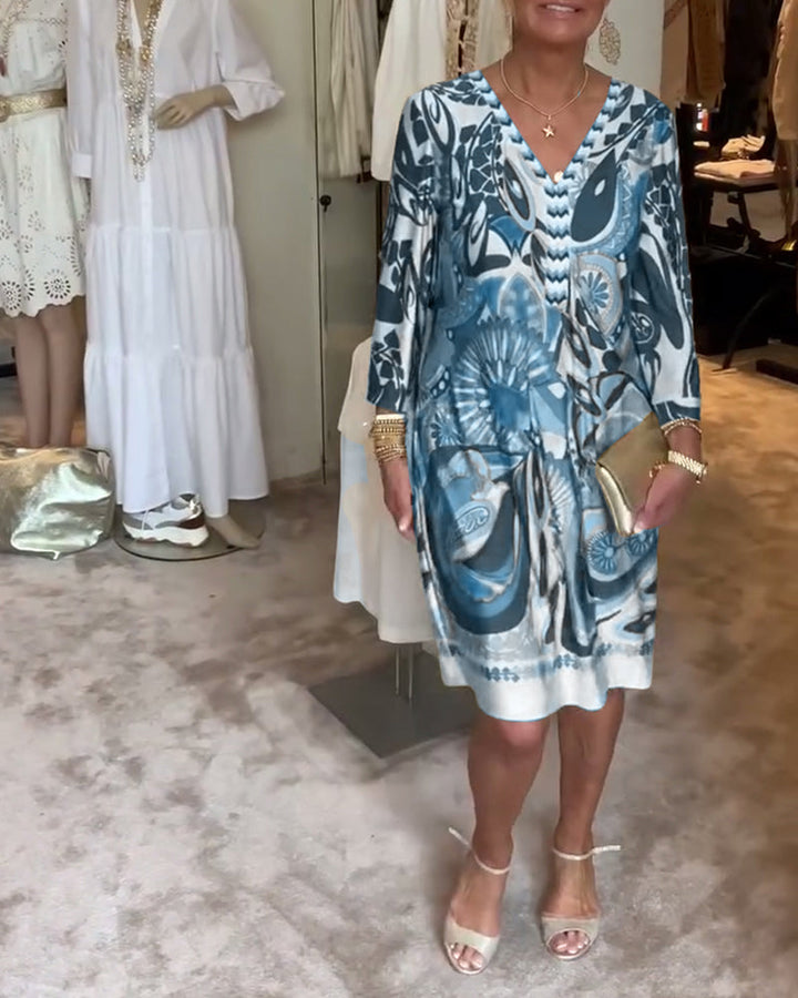 Fia | Levendige jurk met opvallend patroon en een helder design