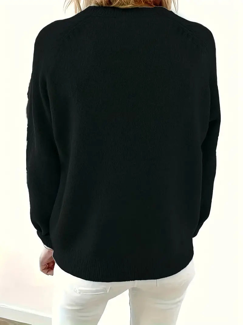 Caroline - Solid Pullover with Half Button Placket