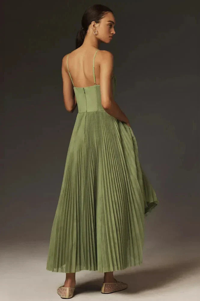 Celeste Pleated Tulle Midi Dress