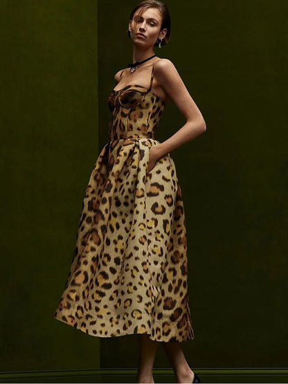 Animal-print Bodycon Midi Dress