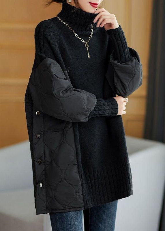 Hailey™ - Simple Patchwork Sweater with Roll Neck