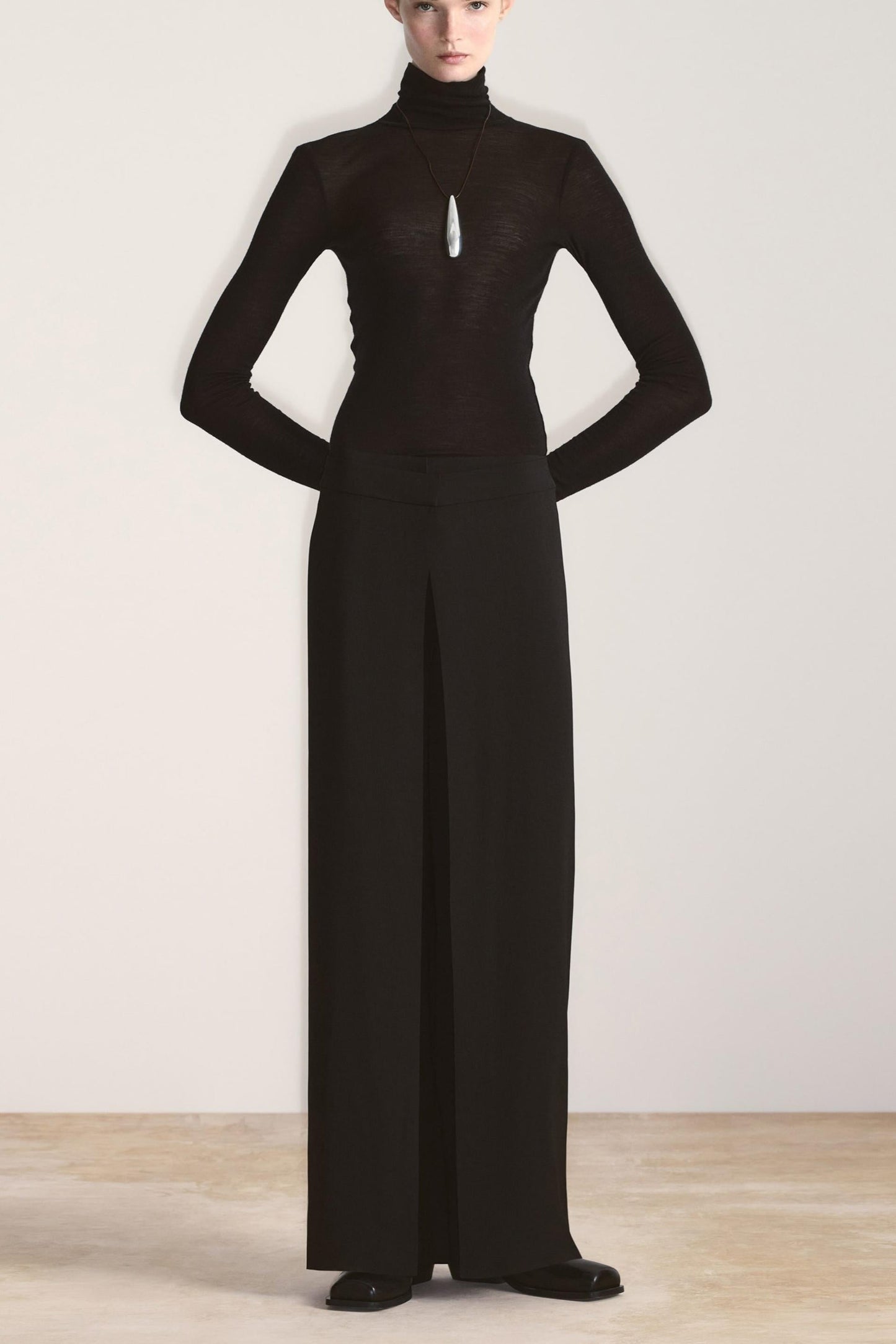 Sleek Wrap-Front Straight-Leg Trousers