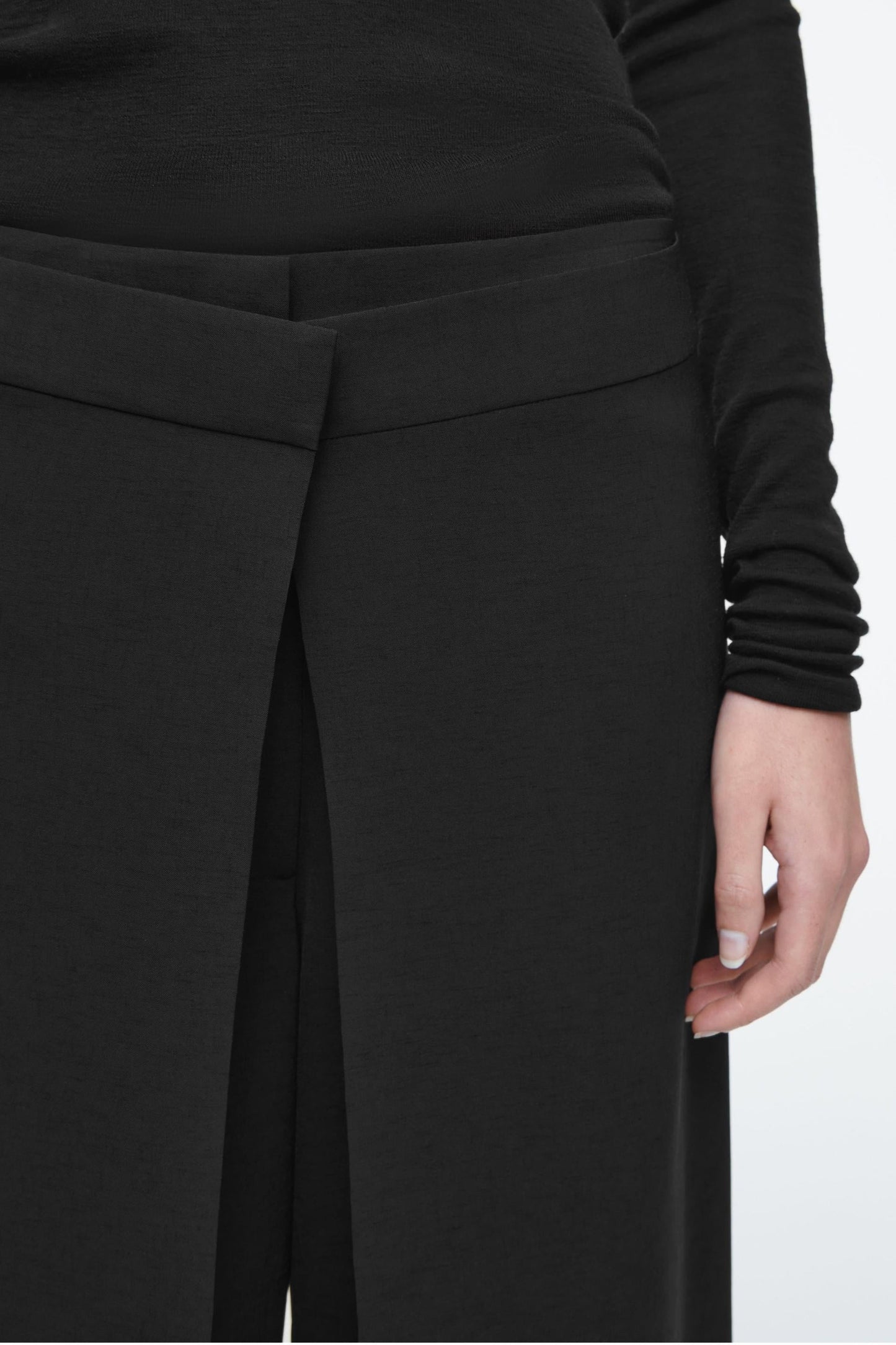 Sleek Wrap-Front Straight-Leg Trousers