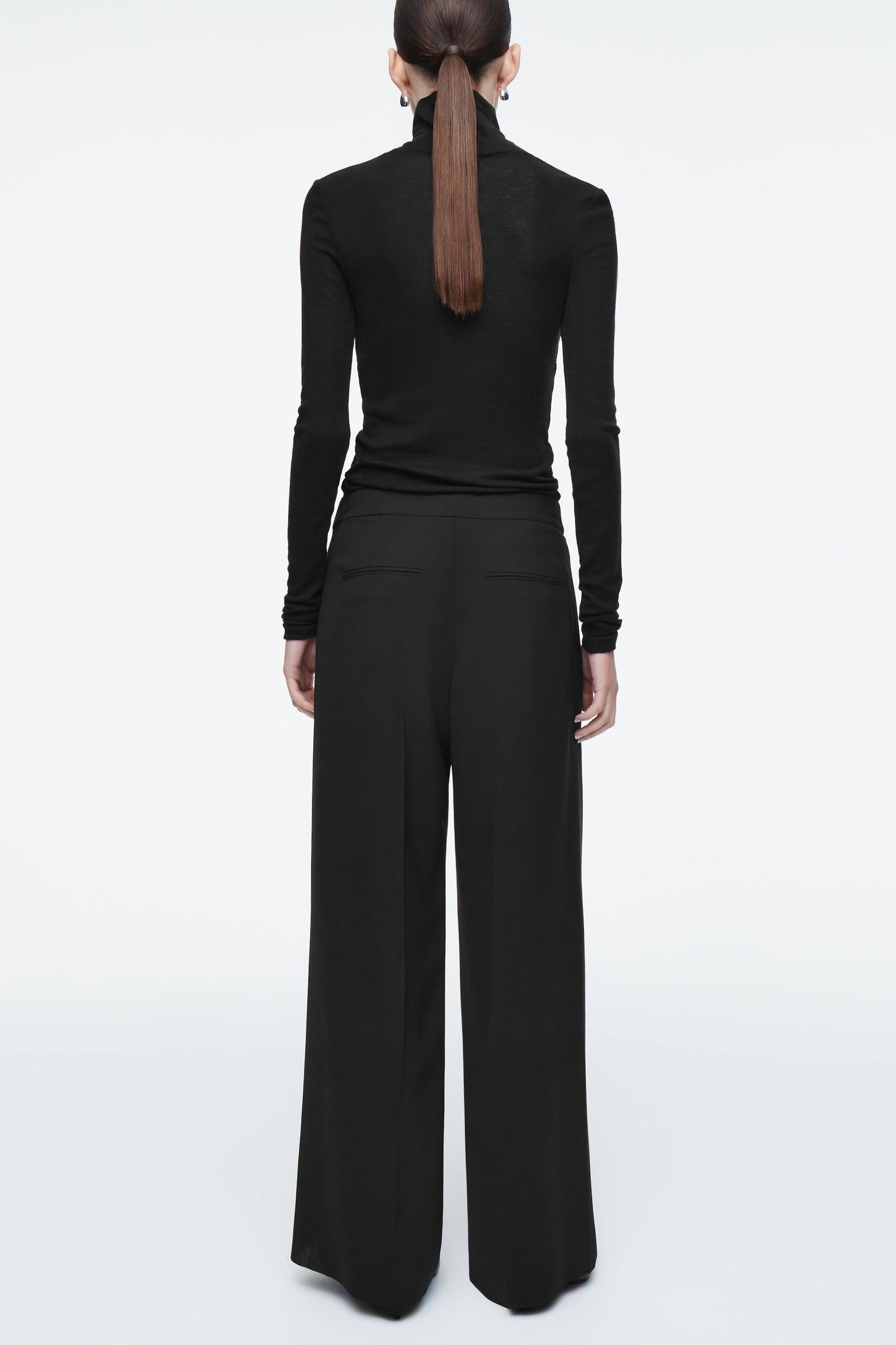Sleek Wrap-Front Straight-Leg Trousers