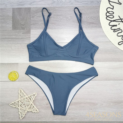 Biquíni Brasil Azul Cinza / P