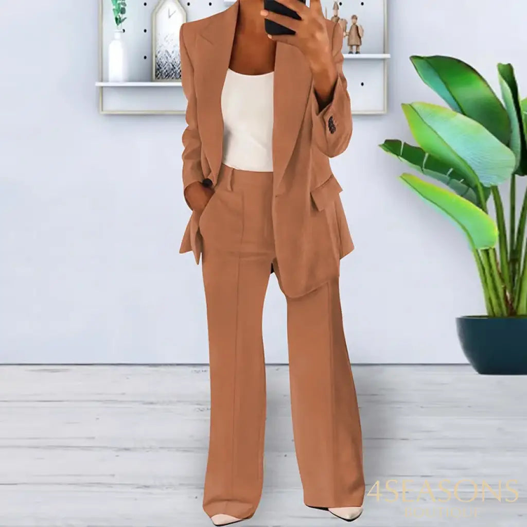 Jake suit with wide-leg pants Coffee / S