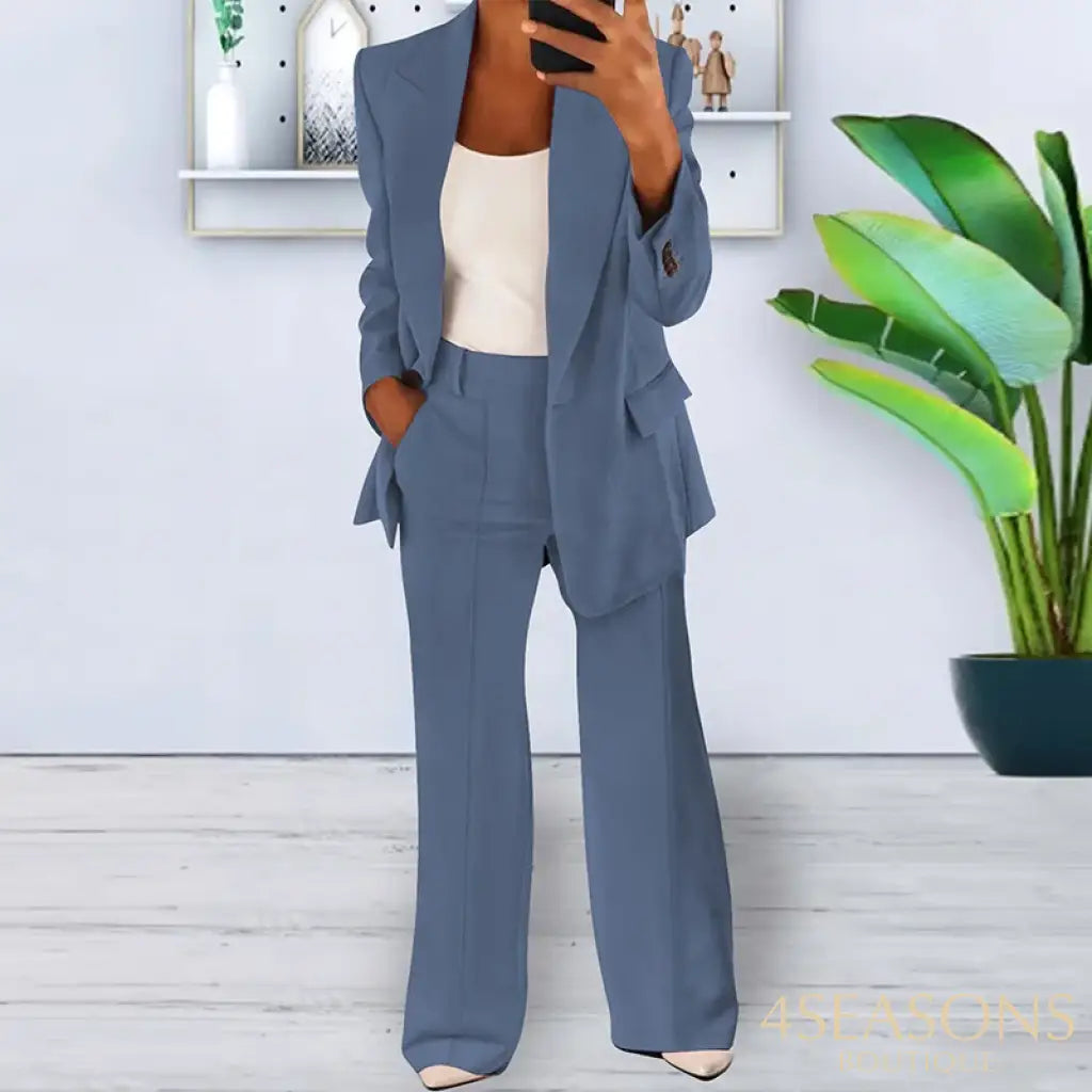 Jake suit with wide-leg pants Deep Blue / S