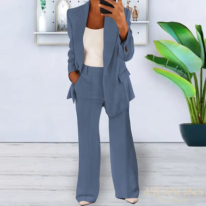 Jake suit with wide-leg pants Deep Blue / S