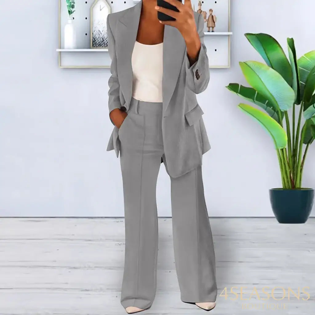 Jake suit with wide-leg pants Gray / S