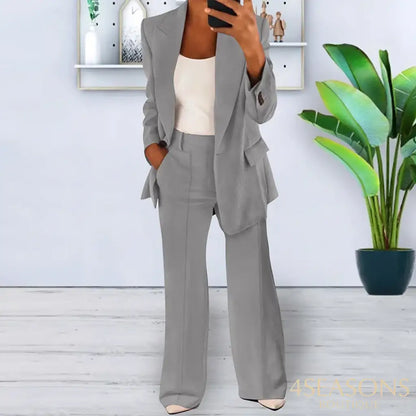 Jake suit with wide-leg pants Gray / S