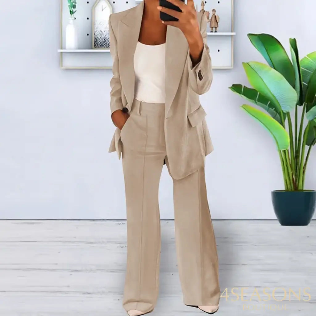 Jake suit with wide-leg pants Khaki / S