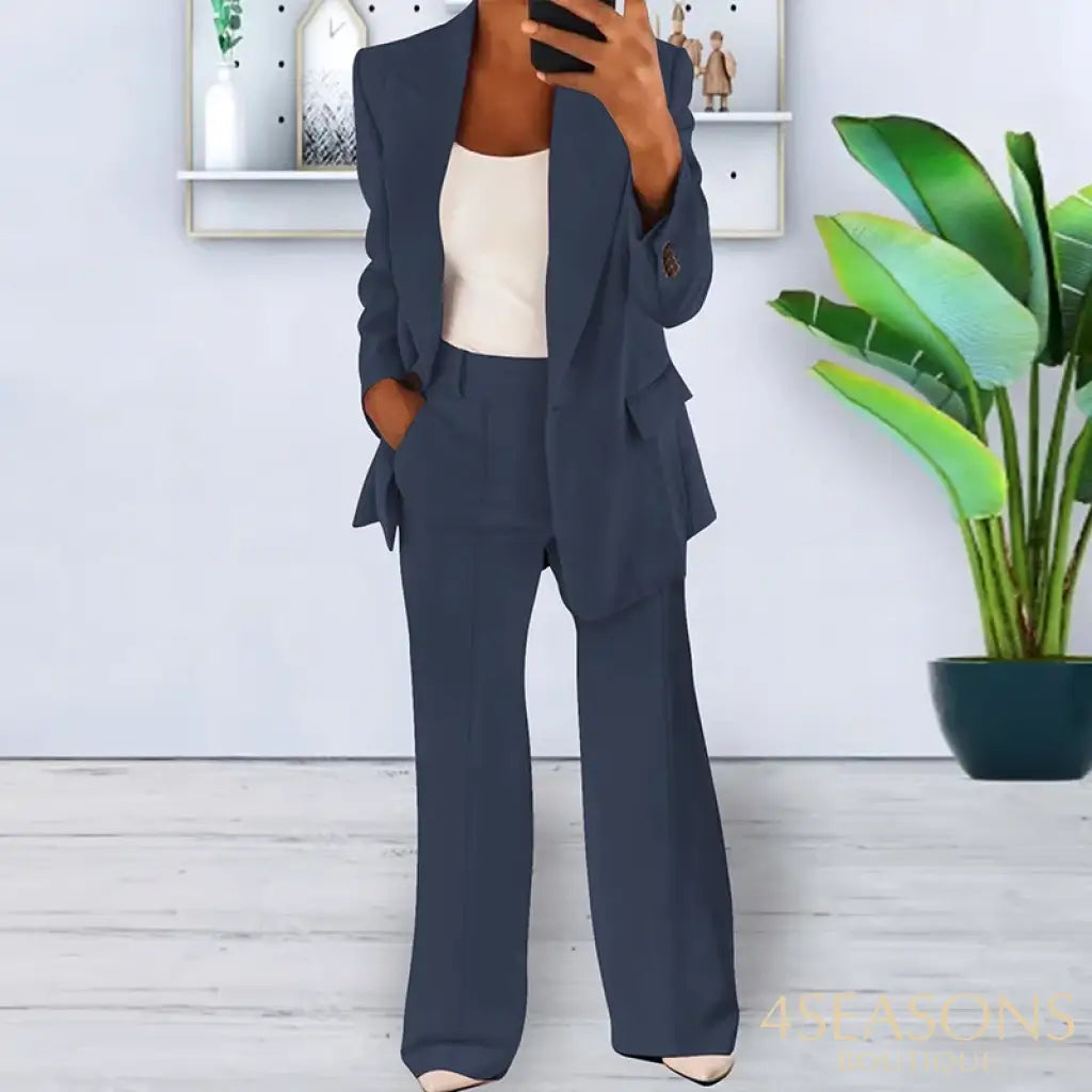 Jake suit with wide-leg pants Navy Blue / S