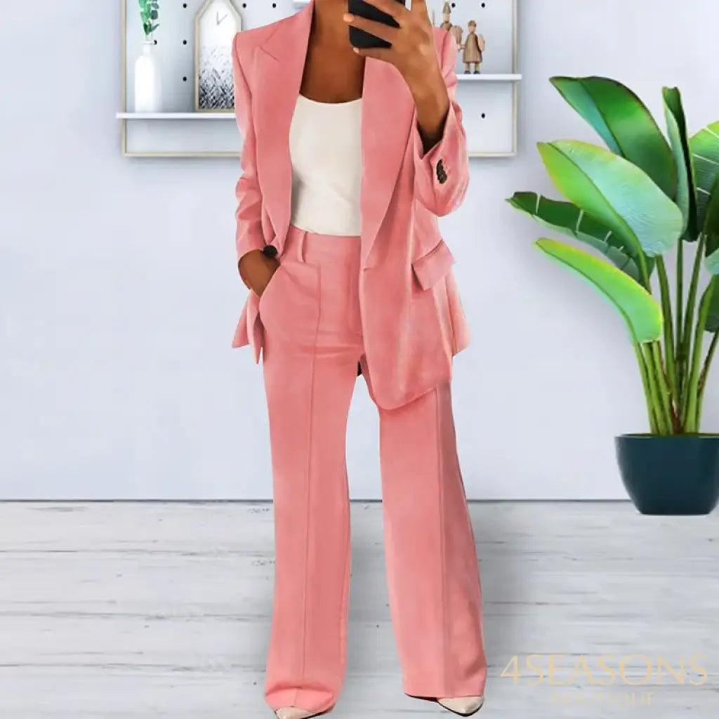Jake suit with wide-leg pants Pink / S