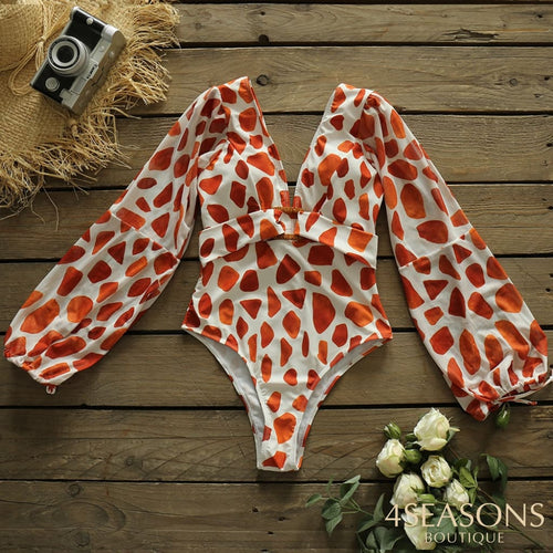 Maiô Bruna Animal Print Cítrico / P Nádia