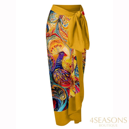 Swimwear 2022 New Retro One-Piece Swimsuit And Cover Up Women Bathing Suit Sexy Printed Bikini